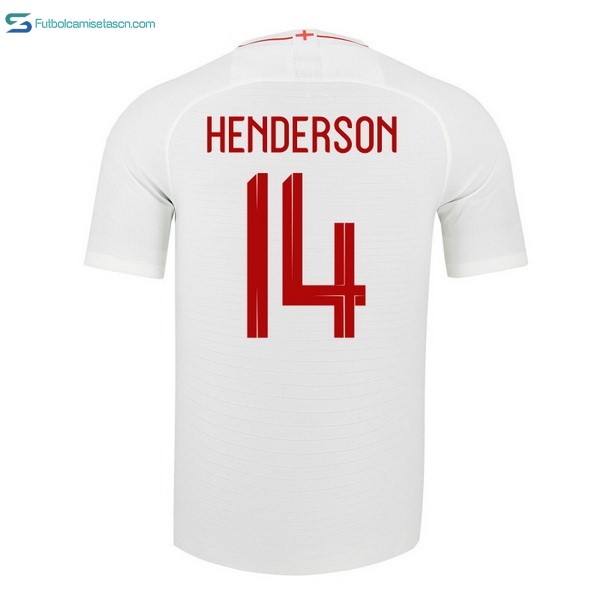 Camiseta Inglaterra 1ª Henderson 2018 Blanco